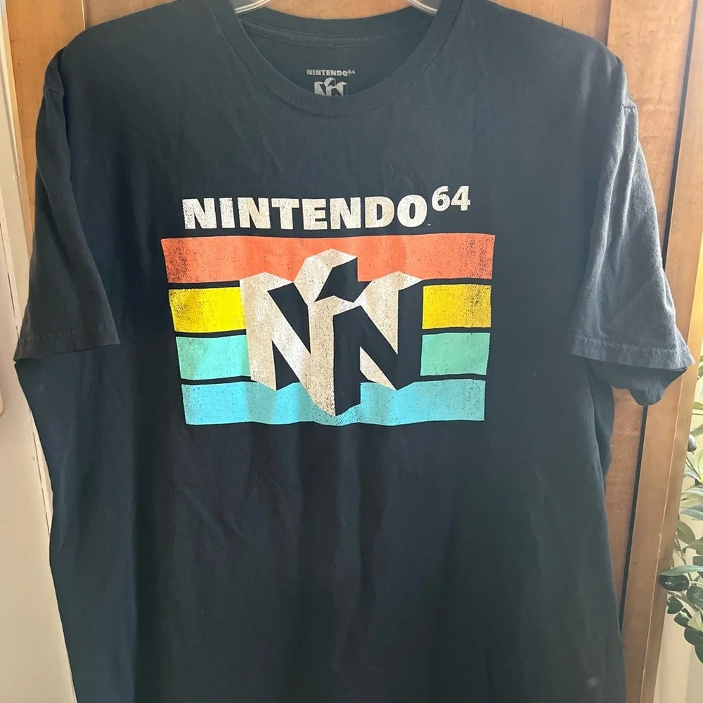 Nintendo 64 Black T-Shirt with Colorful Logo